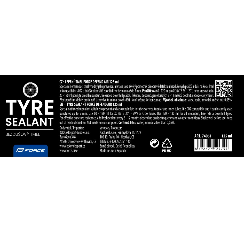 tyre sealant FORCE Defend Air  125 ml