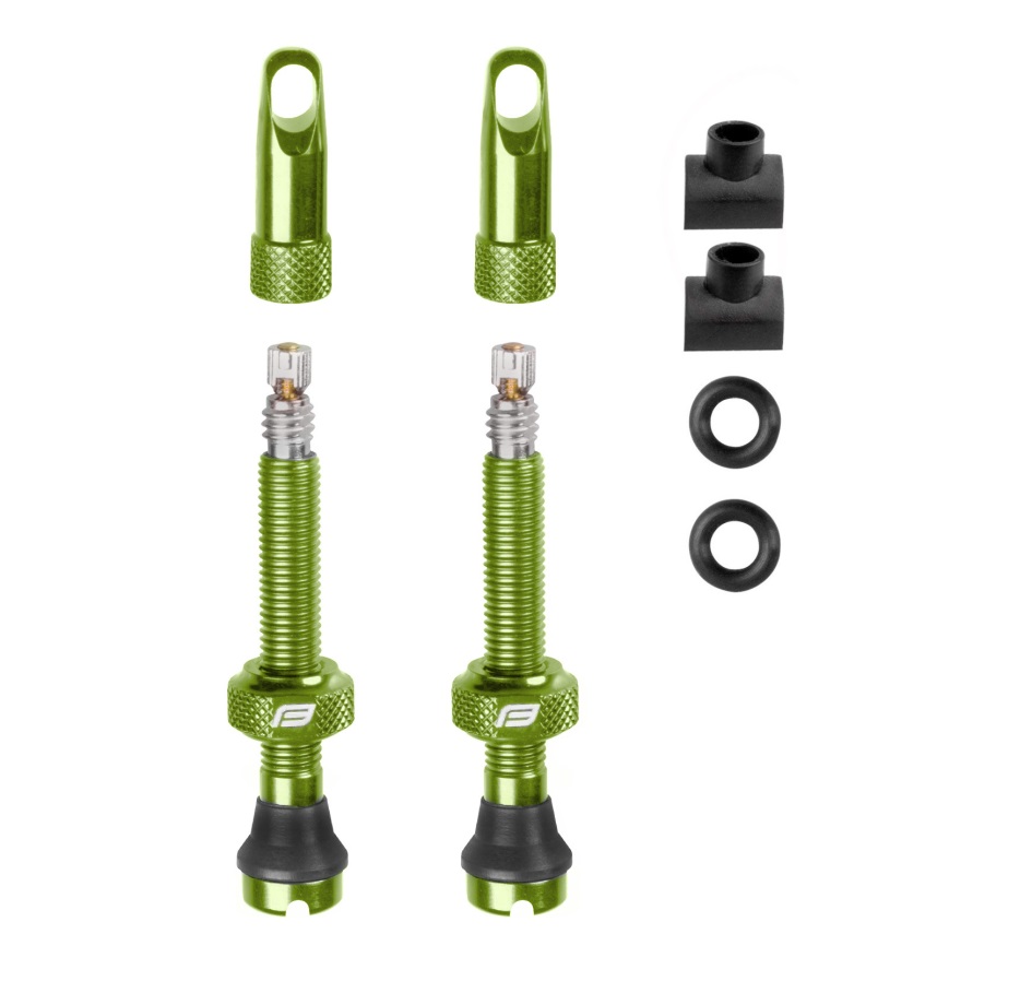 valve set FORCE for tubeless 2 x FV 44 mm, green