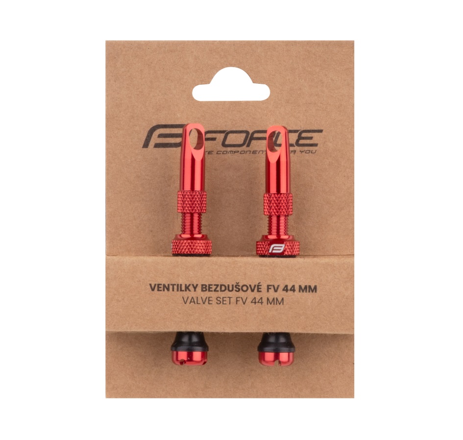valve set FORCE for tubeless 2 x FV 44 mm, red