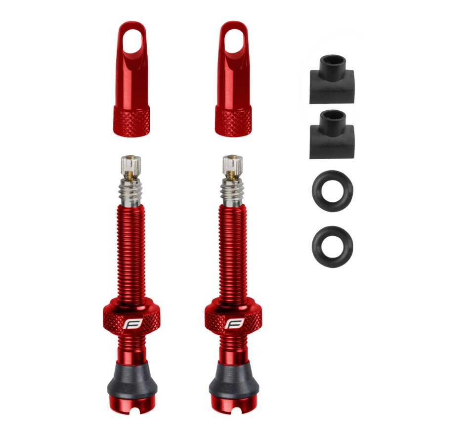 valve set FORCE for tubeless 2 x FV 44 mm, red