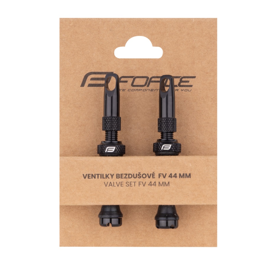 valve set FORCE for tubeless 2xFV 44mm,black