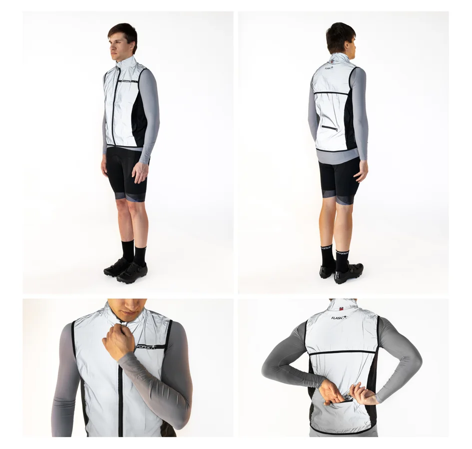vest FORCE FLASH, full back, reflective