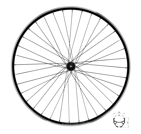 wheel front FORCE CLASSIC 622x19 "V" HBTX500 36sh