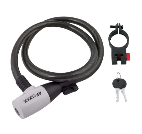 zámek F RON spirálový s držákem 80cm/12mm, černý