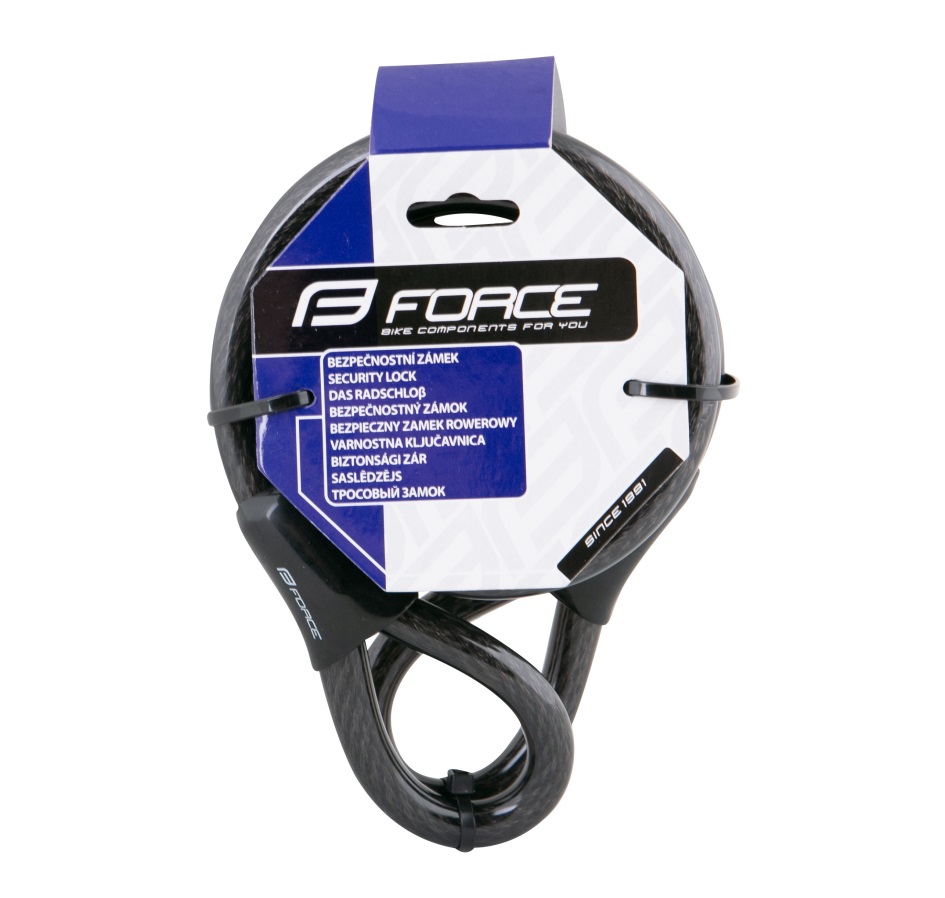 zámek-lanko FORCE samostatné , 150cm/12mm, černé